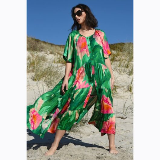 Cooper - Into The Groove Dress - Green Floral