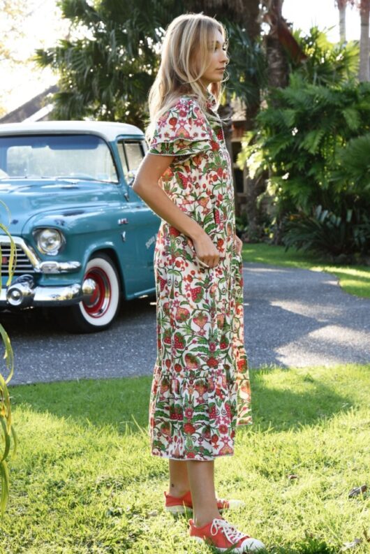 Coop - A Little Flair Dress - Berry Print - Image 2