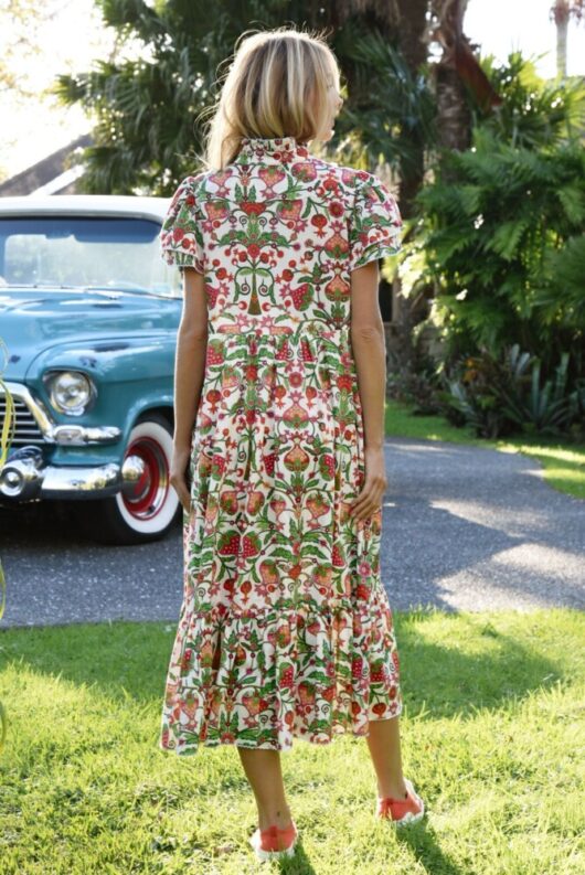 Coop - A Little Flair Dress - Berry Print - Image 3
