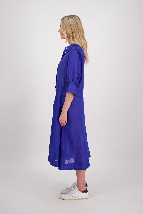 Briarwood - Christine Royal Ramie Shirt Dress - Image 2