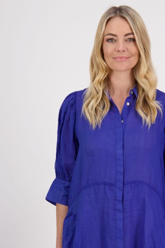 Briarwood - Christine Royal Ramie Shirt Dress - Image 4