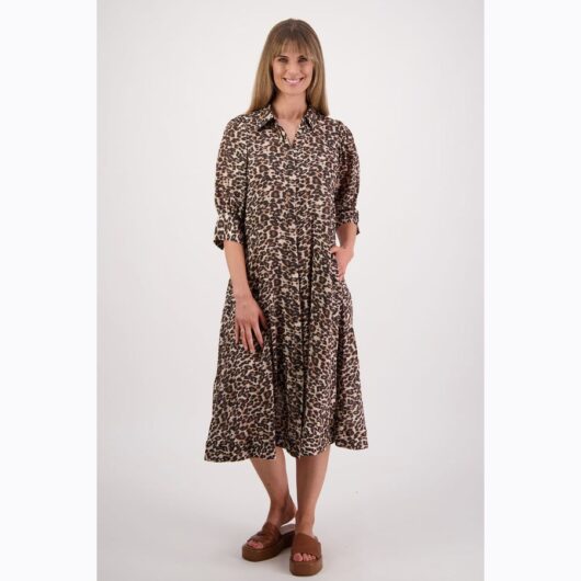 Briarwood - Christine Leopard Ramie Shirt Dress
