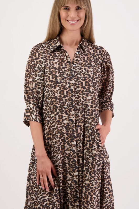 Briarwood - Christine Leopard Ramie Shirt Dress - Image 4