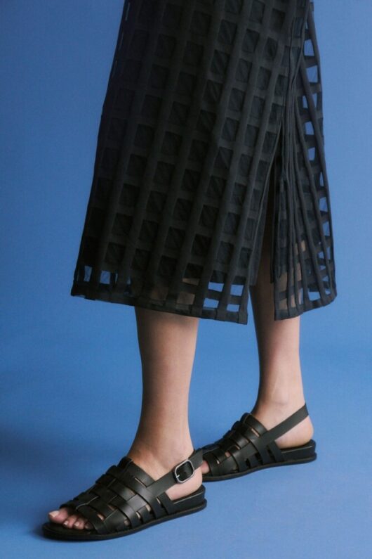Elk - Grid Burnout Midi Dress - Space Blue - Image 4
