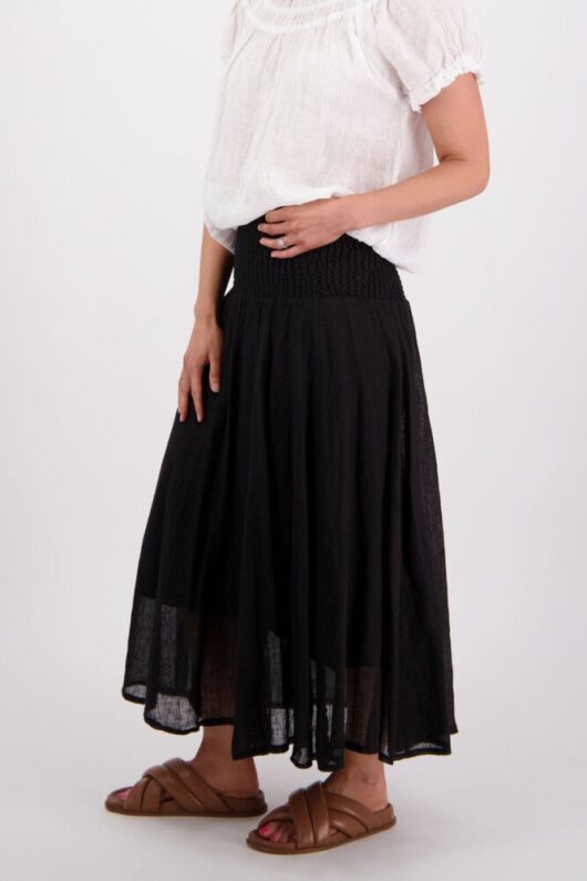 Briarwood - Parson Black Linen Skirt - Image 2