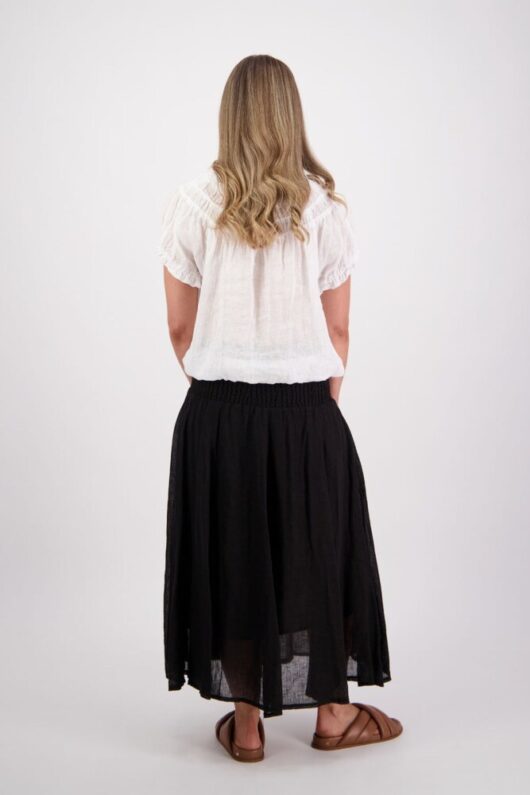 Briarwood - Parson Black Linen Skirt - Image 3