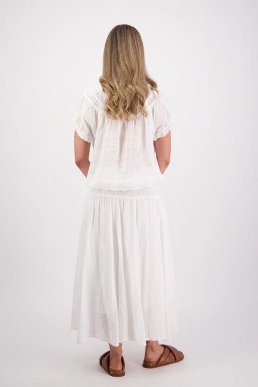Briarwood - Parson White Linen Skirt - Image 3