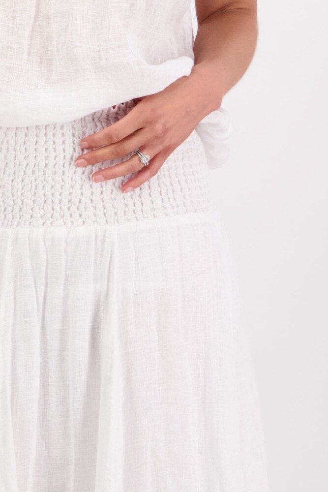 Briarwood - Parson White Linen Skirt - Image 4