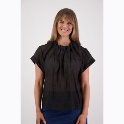 Briarwood - Pia Black Ramie Top