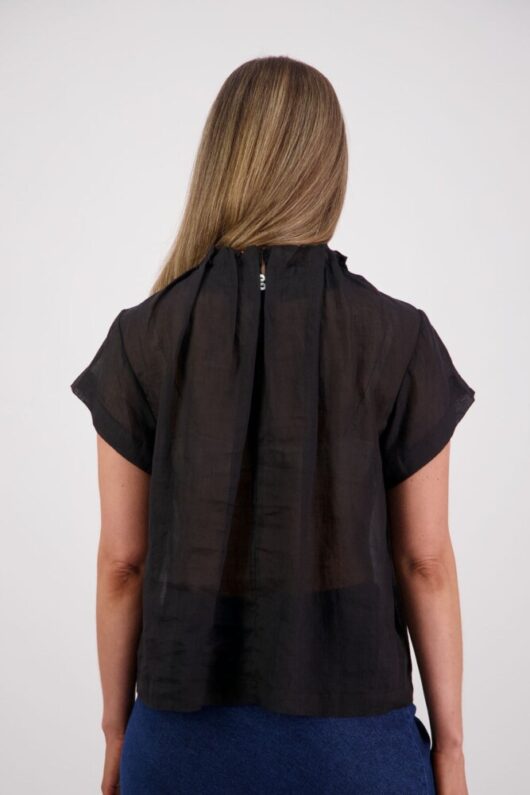 Briarwood - Pia Black Ramie Top - Image 3