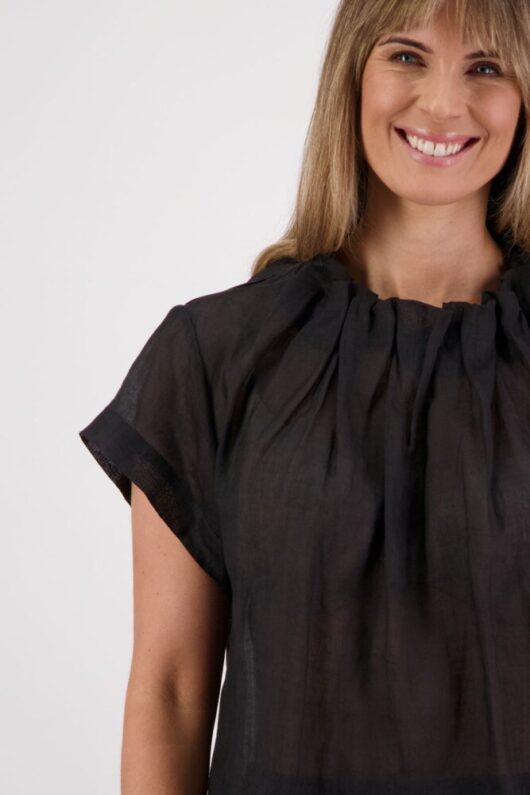 Briarwood - Pia Black Ramie Top - Image 4