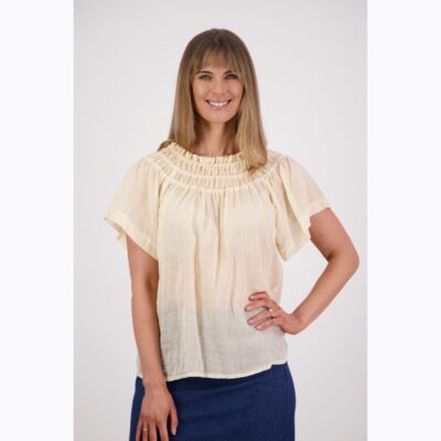 Briarwood - Sally Cream Ramie Top