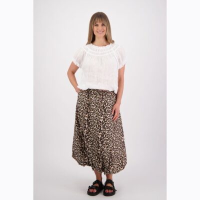 Briarwood - Sammy Leopard Cotton Poplin Skirt
