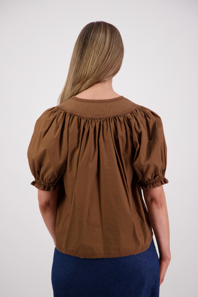 Briarwood - Selma Tan Cotton Poplin Top - Image 3
