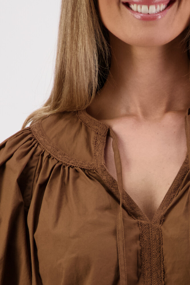 Briarwood - Selma Tan Cotton Poplin Top - Image 5