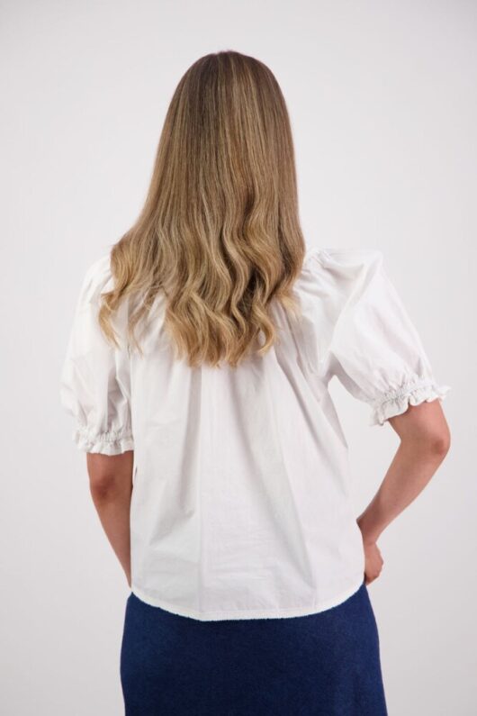 Briarwood - Selma White Cotton Poplin Top - Image 6