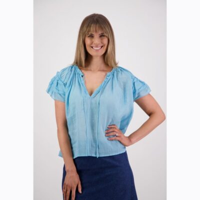 Briarwood - Shakespeare Aqua Ramie Top