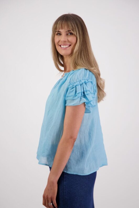 Briarwood - Shakespeare Aqua Ramie Top - Image 2