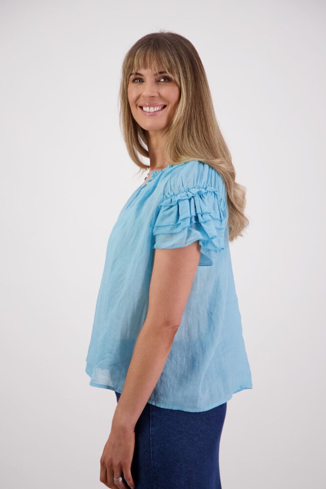 Briarwood - Shakespeare Aqua Ramie Top - Image 2