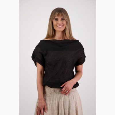 Briarwood - Shelby Black Linen Top