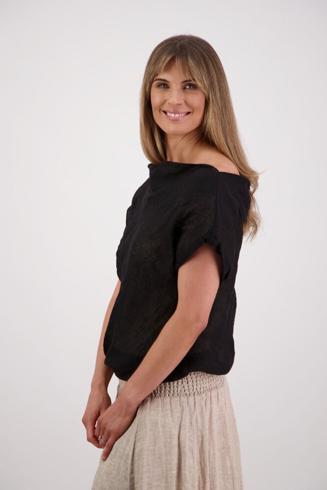 Briarwood - Shelby Black Linen Top - Image 2