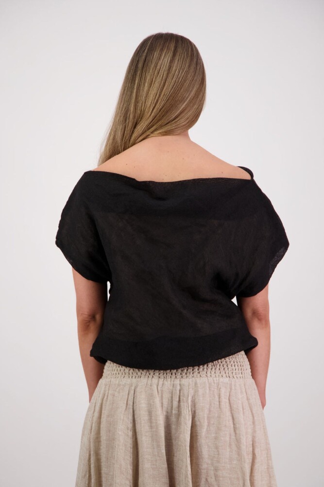 Briarwood - Shelby Black Linen Top - Image 3