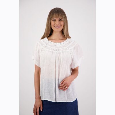 Briarwood - Shelley White Linen Top