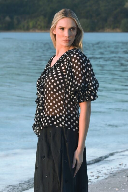 Trelise Cooper - Ruffle My Love Top - Black/White - Image 2