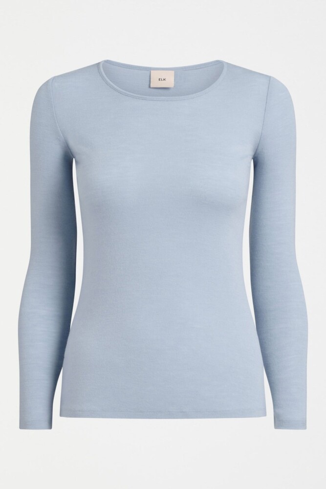 Elk - Merino Long Sleeve Top - Pearl Blue - Image 4