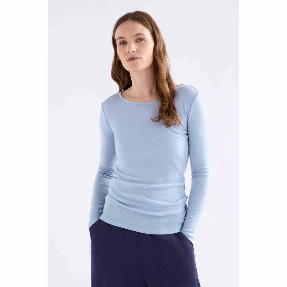 Elk - Merino Long Sleeve Top - Pearl Blue
