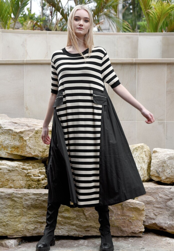 Curate - Cozy Couture Dress - Stripe - Image 2