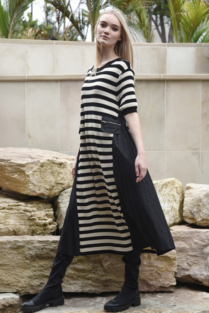 Curate - Cozy Couture Dress - Stripe - Image 3