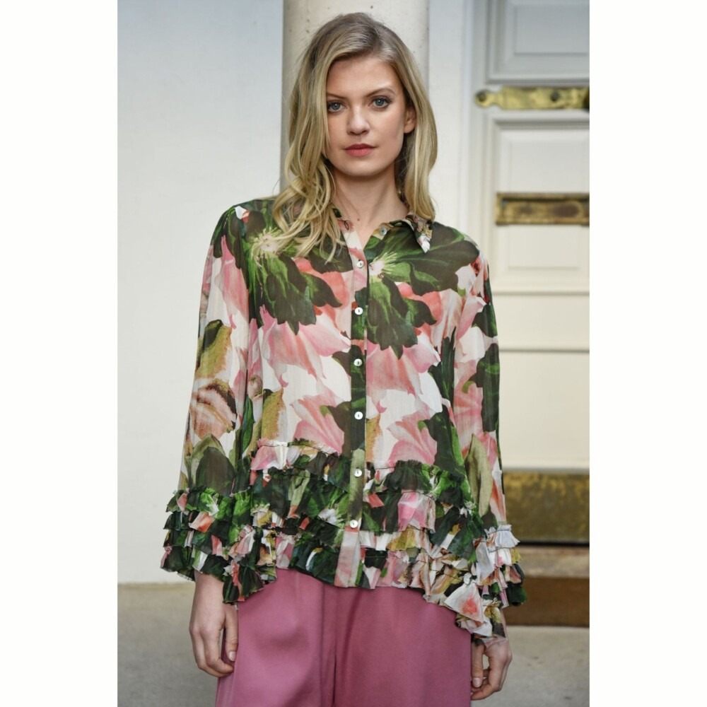 Trelise Cooper - You Give Me the Frills Blouse - Green Floral