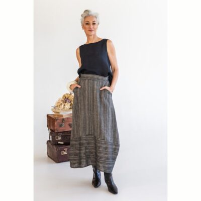 Eva's Sunday - Eadie Skirt - Raven Stripe