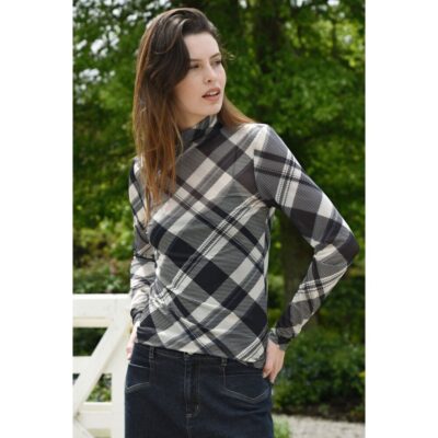 Cooper - It's Neck and Neck Top - Stone/Check