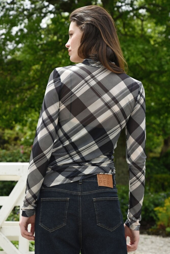 Cooper - It's Neck and Neck Top - Stone/Check - Image 2