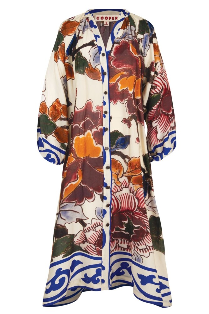 Cooper - Button On Point Dress - Cream Floral - Image 5