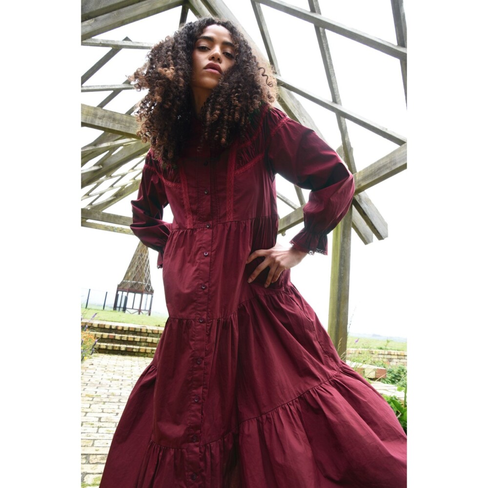 Coop - Just a Trace of Lace Dress - Maroon