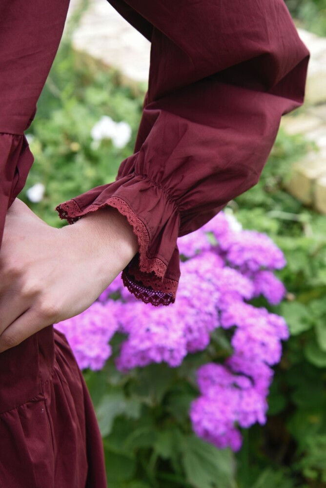 Coop - Just a Trace of Lace Dress - Maroon - Image 4