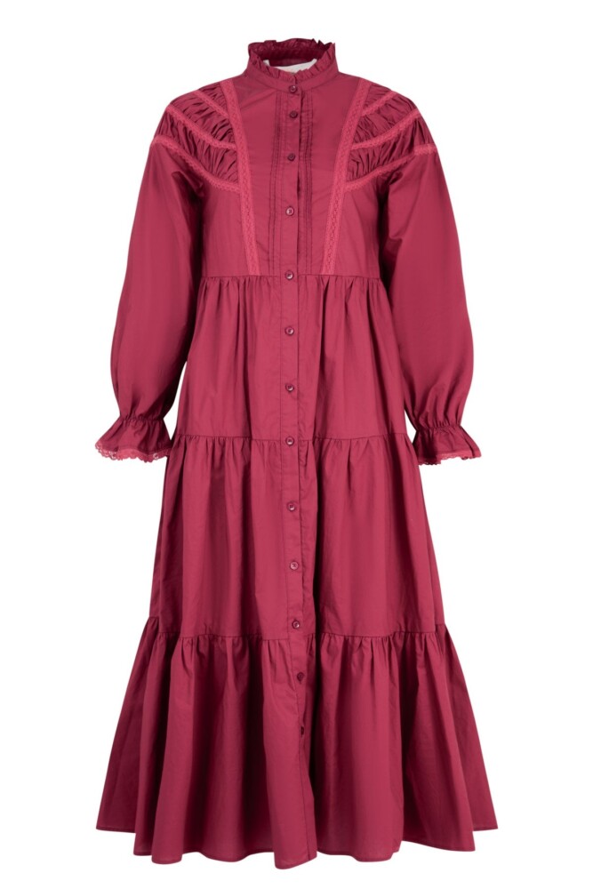 Coop - Just a Trace of Lace Dress - Maroon - Image 5