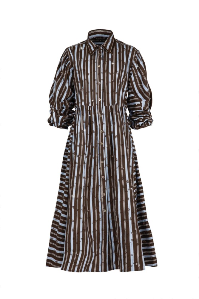 Trelise Cooper - Tied Effects Dress - Blue/Brown - Image 3