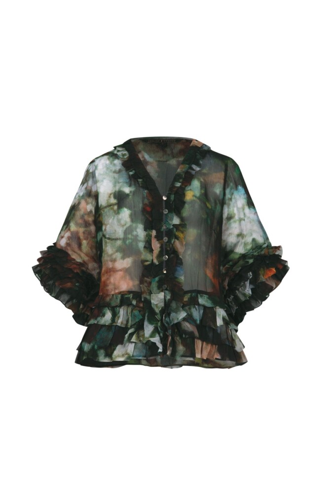 Trelise Cooper - The Frill of It Blouse - Black Floral - Image 5