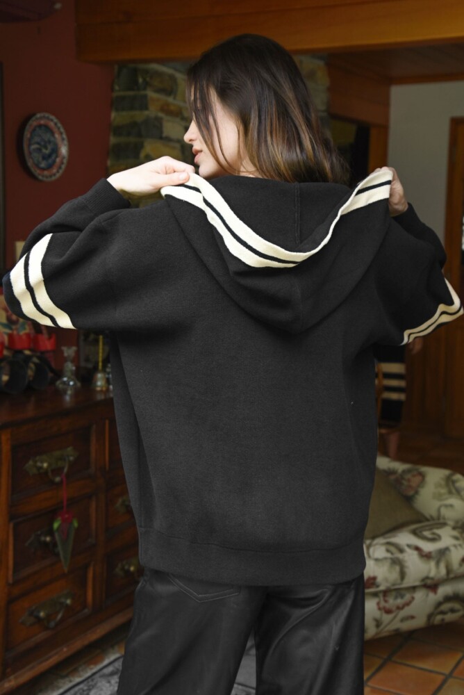 Cooper - Never Hood a Chance Hoodie - Black/Cream - Image 3