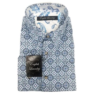 English Laundry - Blue Multi Shirt - Long Sleeve