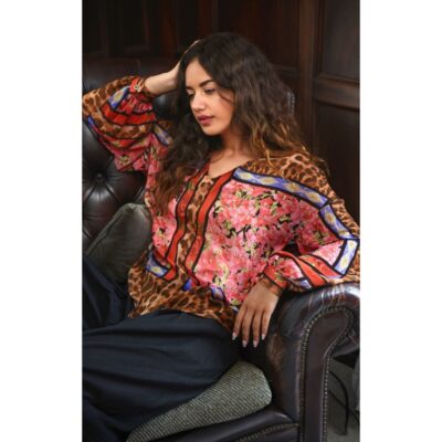 Curate - A Fresh Take Blouse - Pink Leopard