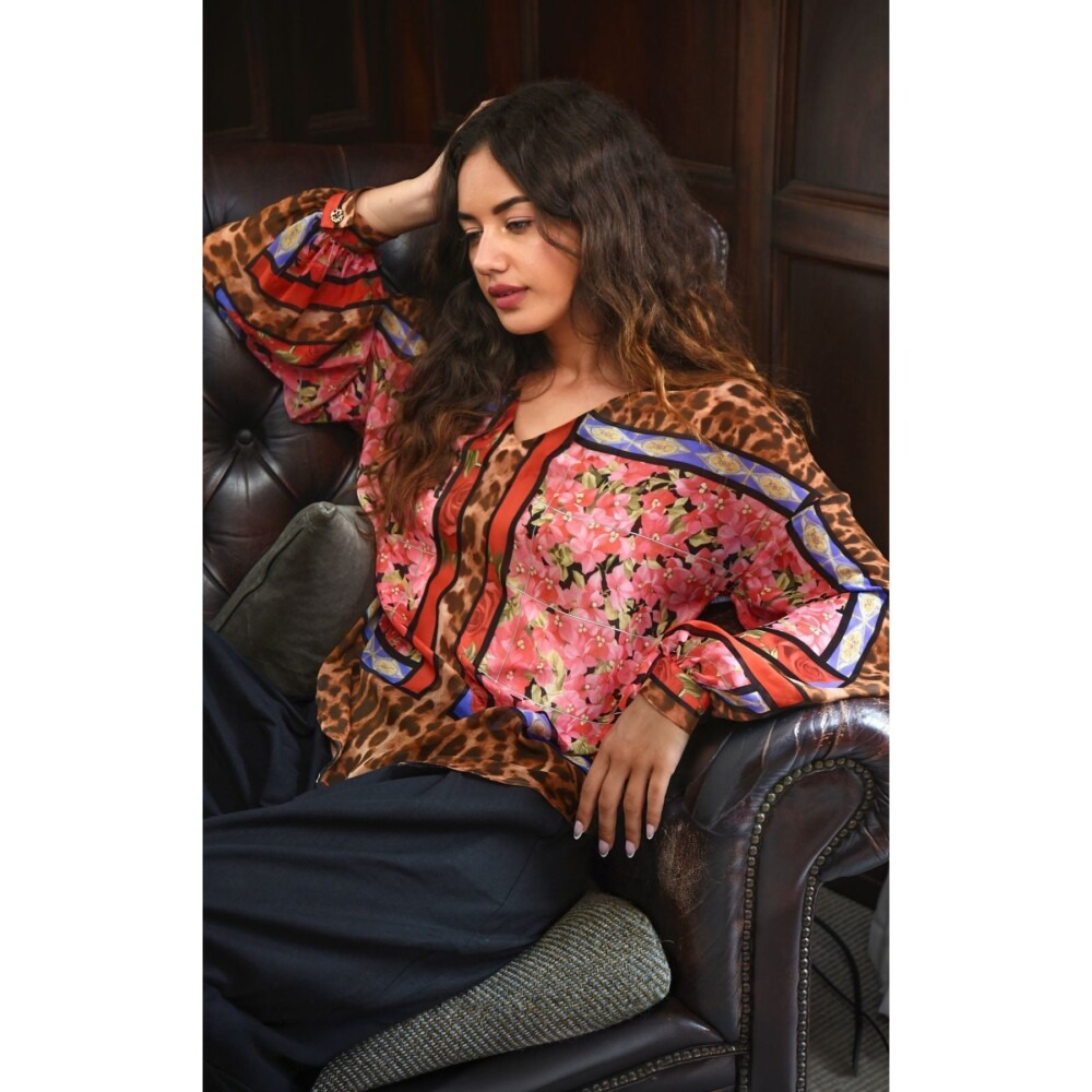 Curate - A Fresh Take Blouse - Pink Leopard