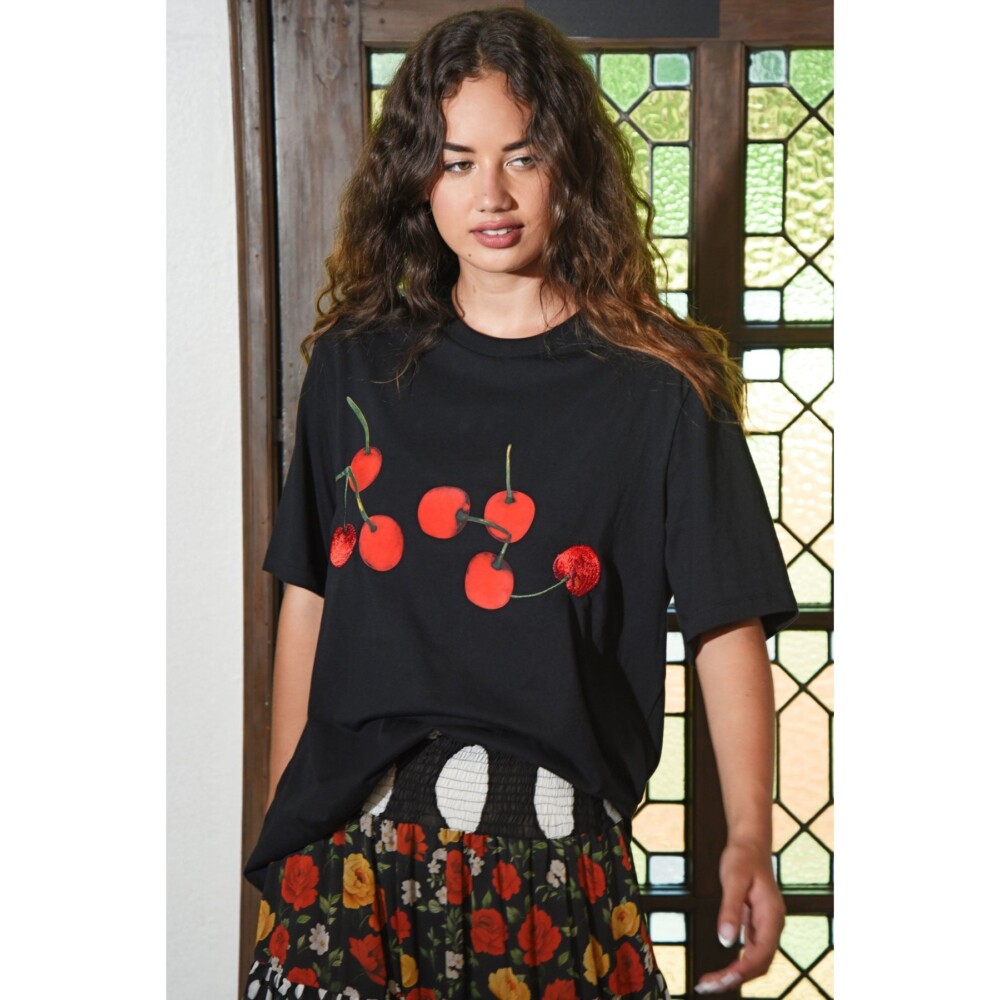 Curate - Eat Drink and Be Cherry T-shirt - Black
