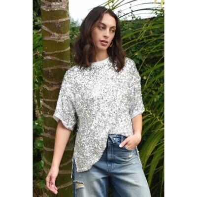 Cooper - Shine Queens Top - Silver