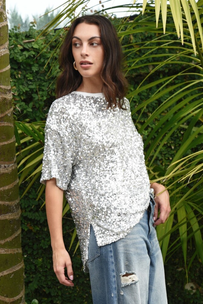 Cooper - Shine Queens Top - Silver - Image 2