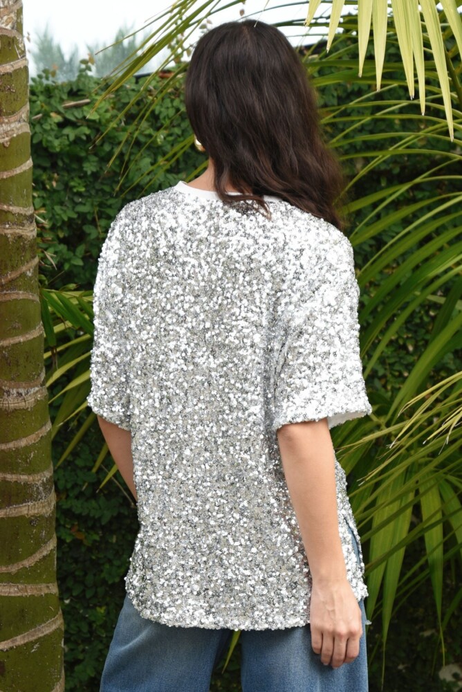 Cooper - Shine Queens Top - Silver - Image 3